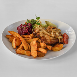 Stek z karkówki z cebulką